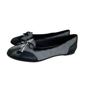 Sperry Top-Sider Harper Wing Tip Houndstooth women’s flat black white size 11